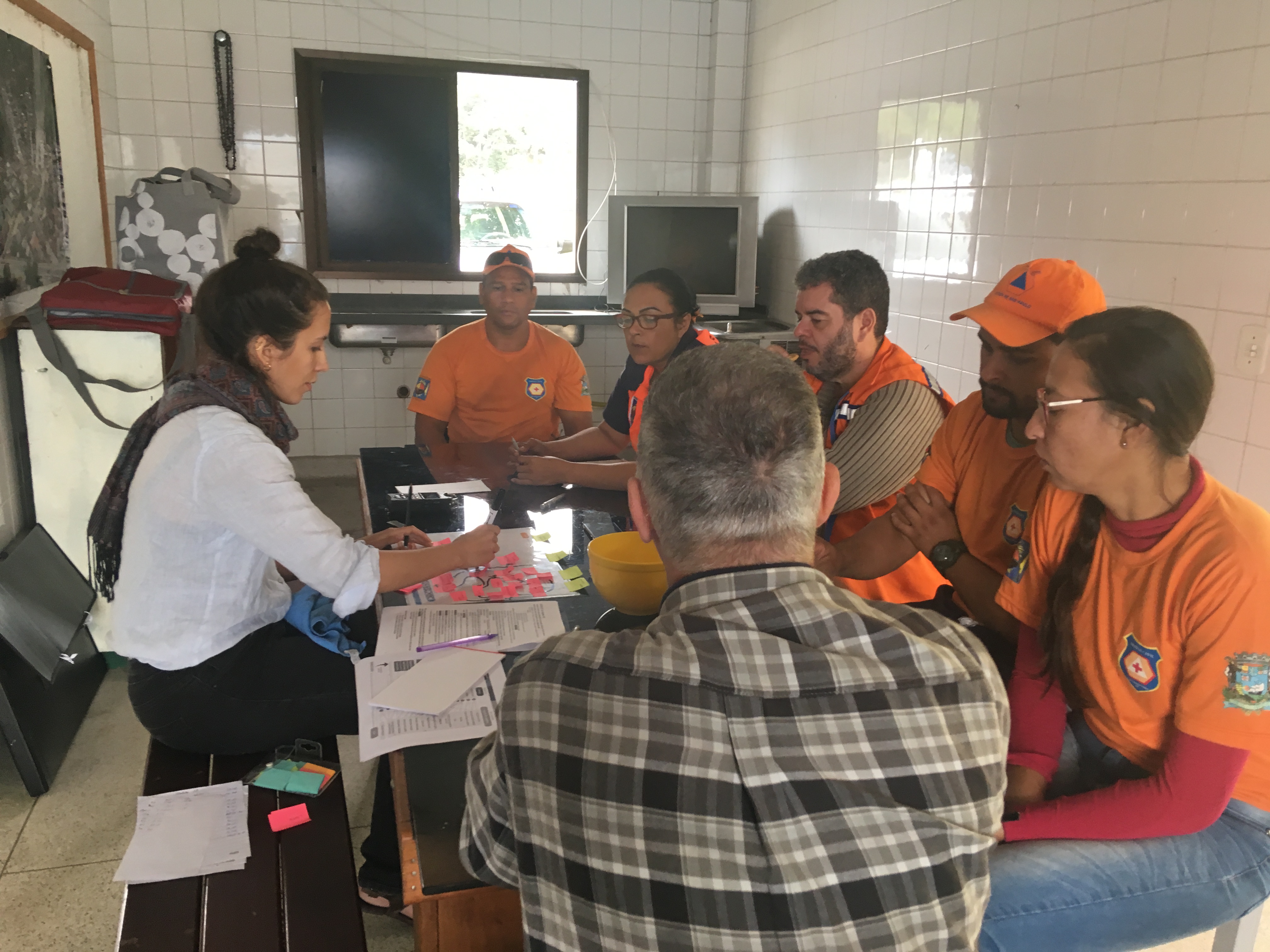 Relização da Oficina Gestão de Praias e Mudanças Climáticas para a coleta de dados com a equipe técnica e o Diretor do Departamento de Defesa Civil pertencente a Secretaria Municipal de Segurança Urbana d